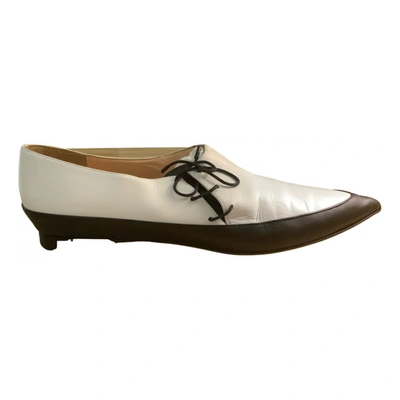 Pre-owned Rupert Sanderson Leather Lace Ups In White