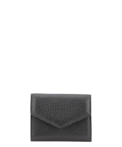 Maison Margiela Zip Compact Tri Fold Wallet In Black