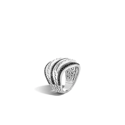 John Hardy Classic Motif Pavé Stacked Ring In Black Spinel