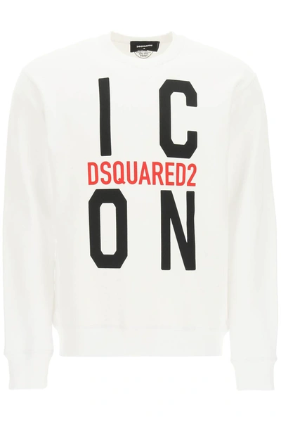 Dsquared2 Icon Crewneck Sweatshirt In White