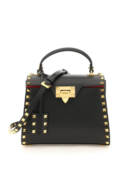 Valentino Garavani Rockstud Alcove Small Tote Bag In Black