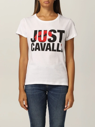 Just Cavalli Logo-print Short-sleeve T-shirt In White