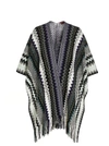 MISSONI MISSONI ZIGZAG INTARSIA FRINGED PONCHO