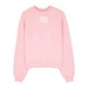 Alexander Wang T T By Alexander Wang Logo Print Crewneck Sweatshirt In Pink And White