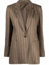 MAX MARA MAX MARA (VIP) PINSTRIPE SINGLE-BREASTED LINEN BLAZER,16511140