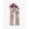 Acne Studios Womens Fuschia Lilac Pink Vally Checked Wool-blend Scarf In Fuschia Lilac Pink