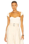 Khaite Ista Stretch Matte Viscose Cap-sleeve Top In Ivory