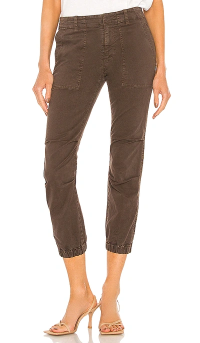 Nili Lotan Cropped French Military Pants In Chocolate Brown