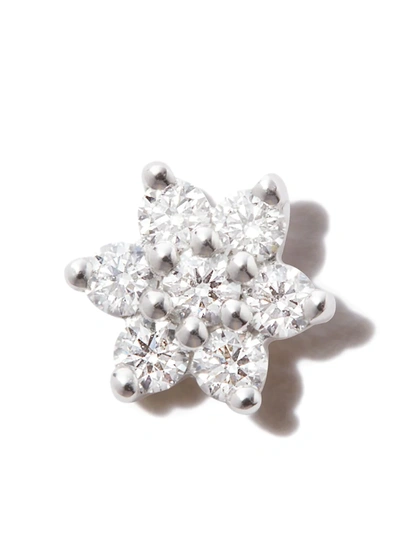Maria Tash 18kt White Gold Flower Diamond Single Stud Earring In Silber