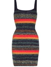 AGR STRIPED BRUSHED SLEEVELESS DRESS