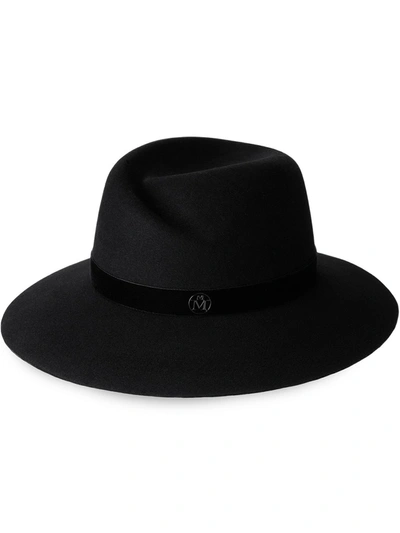 Maison Michel Virginie Water-resistant Wool Felt Fedora Hat In Black