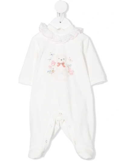 Monnalisa Babies' Teddy-bear Print Pyjamas In White