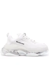 Balenciaga 60mm Triple S Clear Sole Sneakers In 白色