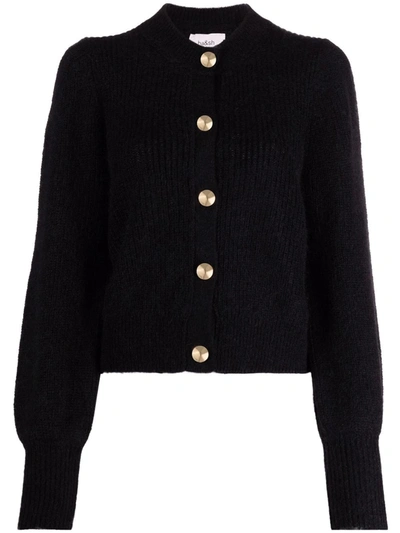 Ba&sh Baylor Purl Knit Cardigan In Black