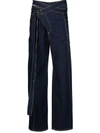 Ottolinger Tie-fastening Straight-leg Jeans In 蓝色