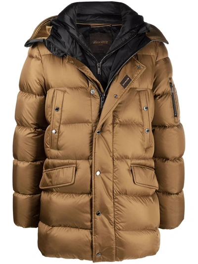 Moorer Buttoned Padded Coat In Honey