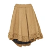 Moncler Genius Womens Brown 1952 High-waisted Ruffled-hem Shell Midi Skirt 6 In Kaki