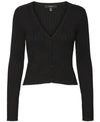 Vero Moda Avia Ribbed Cardigan In Black