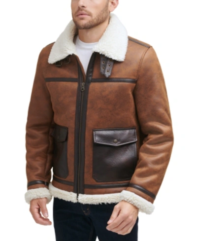 Levi's Faux Shearling Flight Jacket In Brown, Men's At Urban Outfitters