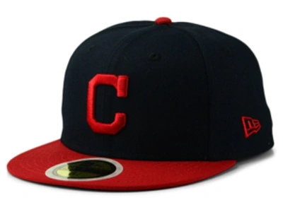 New Era Cleveland Indians Kids' Authentic Collection 59fifty-fitted Cap In Navy/red