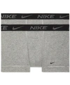 Nike Dri-fit Assorted 2-pack Reluxe Boxer Briefs In Grey Heather