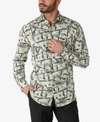 OPPOSUITS MEN'S SLIM FIT OPPOSUITS CASHANOVA MONEY PRINT DRESS SHIRT