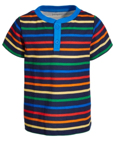 First Impressions Kids' Baby Boys Rainbow Days Henley Shirt, Created For Macy's In Navy Nautical