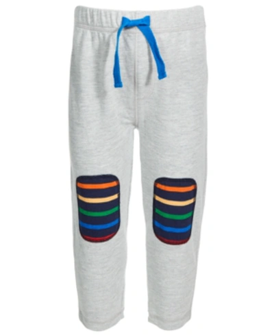 First Impressions Kids' Toddler Boys Rainbow Knee Patch Jogger Pants, Created For Macy's In Stormy Grey Ht