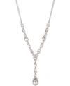GIVENCHY PEAR-SHAPE CRYSTAL LARIAT NECKLACE, 16" + 3" EXTENDER