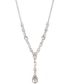 Givenchy Pear-shape Crystal Lariat Necklace, 16" + 3" Extender In Silver