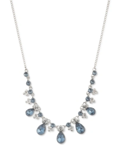 Givenchy Pear-shape Crystal Statement Necklace, 16" + 3" Extender In Silver