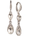 Givenchy Pear-shape Crystal Double Drop Earrings In Silver