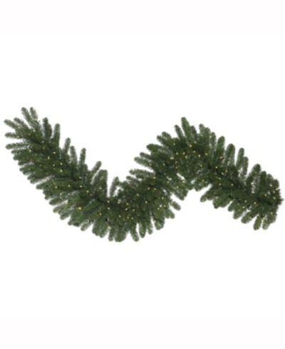 Vickerman 9' Oregon Fir Artificial Christmas Garland With 150 Warm White Led Lights In Green