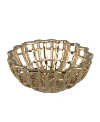 Ab Home Manzu Decorative Bowl In Gold