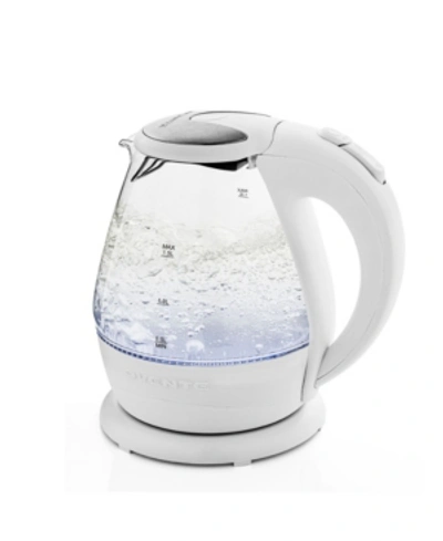 Ovente Glass Electric Water Kettle, 1.5l, Fast Boil In White