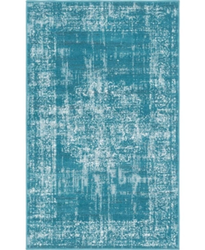 Bayshore Home Gamle Gam-03 3' X 5' Area Rug In Teal