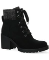 Sun + Stone Romina Lace-up Hiker Booties, Created For Macy's In Black