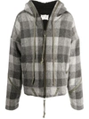 GREG LAUREN PLAIT-CHECK WOOL JACKET