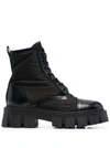 Premiata Lace-up Chunky-sole Boots In Schwarz