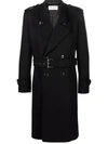 SAINT LAURENT BELTED DOUBLE-BREASTED COAT