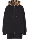 BURBERRY CHECK-HOOD HOODIE