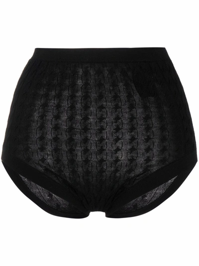 Totême Cable-knit Briefs In Black