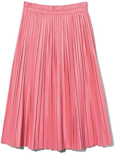 Mm6 Maison Margiela Teen Two-tone Pleated Skirt In 粉色