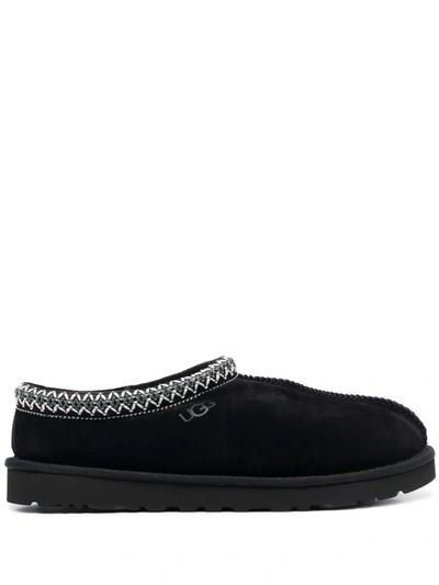 Ugg Tasman Ii Shearling-lined Suede Slippers In Black