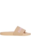 BURBERRY LETTERING LOGO FLAT SLIDES