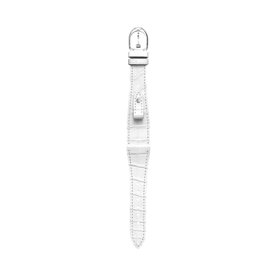 Polo Ralph Lauren Small Stirrup Alligator Watch Strap In White #3032