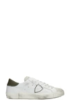 PHILIPPE MODEL PRSX SNEAKERS IN WHITE SUEDE AND LEATHER,PRLUVB13