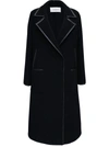 VALENTINO BLACK WOOL COAT WITH LEATHER DETAILS,WB3CA5V56J90NO
