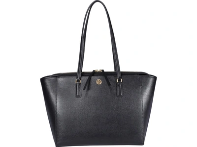 Tory Burch Robinson Leather Tote In Black