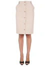 Moschino Button-up Midi Skirt In Beige